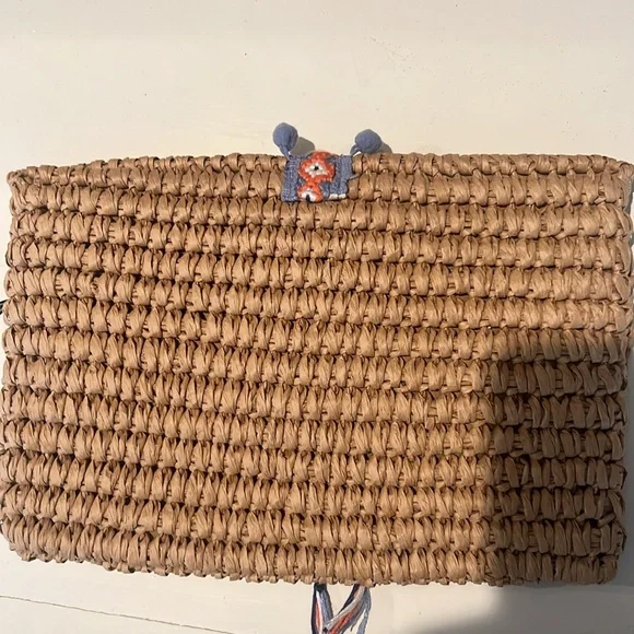 Fallon And Royce Straw Boho Summer Clutch Handbag - Picture 3 of 5